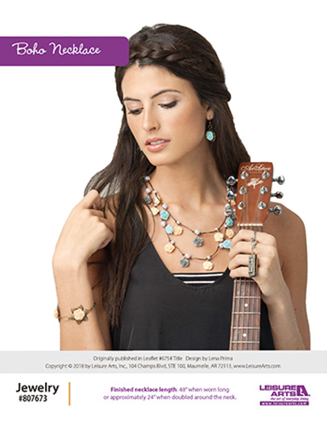 Revamp your jewelry with a little piece of yourself. Boho Necklace ePattern originally published in Leaflet #6754 Wanderlust Jewelry by Lena Prima.
