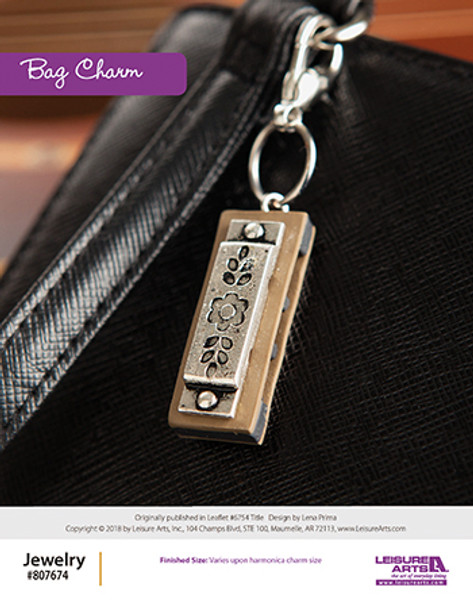 Revamp your accessories with a little piece of bling. Bag Charm ePattern originally published in Leaflet #6754 Wanderlust Jewelry design by Lena Prima.