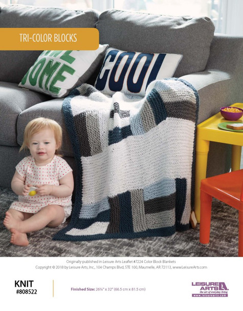 Knit cute projects such as Tri-Color Blocks ePattern!