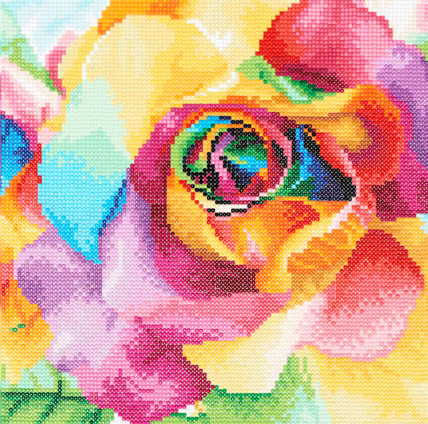 Diamond Art Kit 12"x 12" Intermediate Rainbow Roses