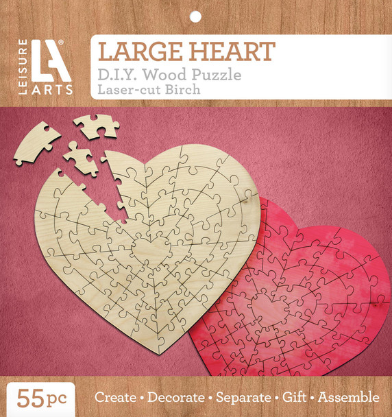 Leisure Arts Wood Puzzle Large Heart