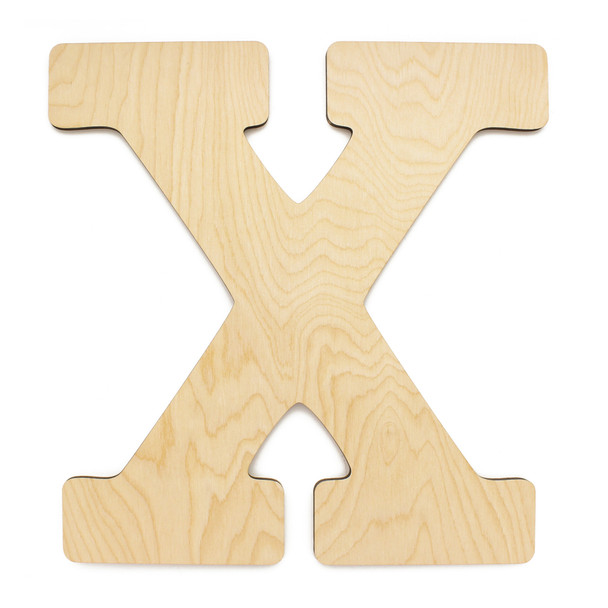 Essentials By Leisure Arts Wood Letter 13" Birch X