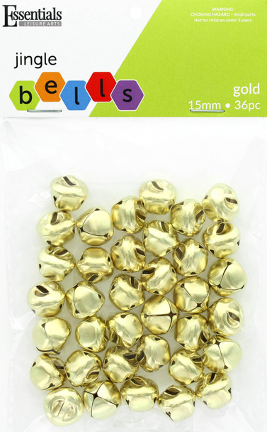 Essentials By Leisure Arts Bell Jingle 15mm Gold 36pc