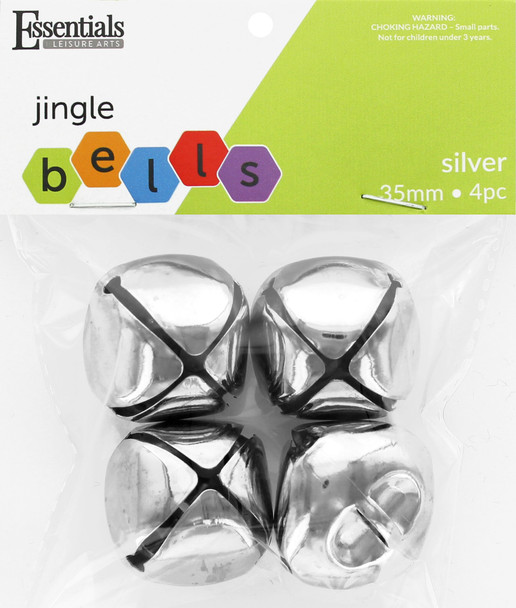 Essentials By Leisure Arts Bell Jingle 35mm Silver 4pc