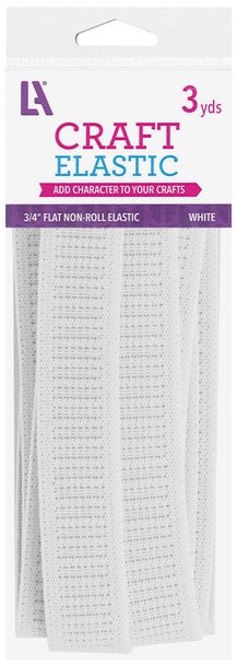 EBL Elastic Flat Non-Roll 3/4" 3yd White