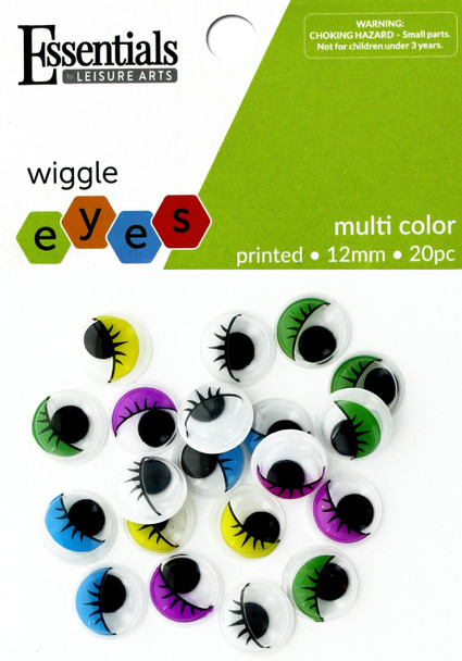 Essentials By Leisure Arts Eye Printed Moveable 12mm Multi 20pc