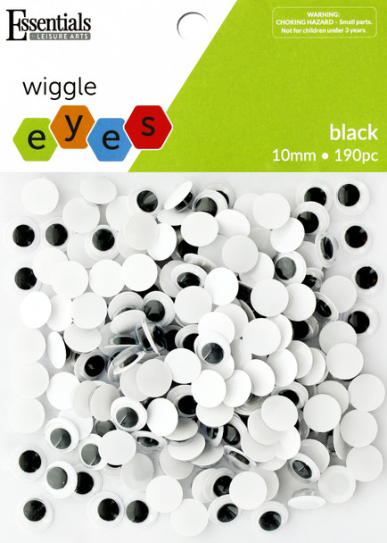 Essentials By Leisure Arts Eye Paste On Moveable 10mm Black 190pc