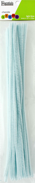 Essentials By Leisure Arts Chenille 12" Stem 6mm Light Blue 25pc