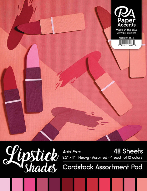 Paper Accents Cardstock Pad 8.5"x 11" Lipstick Shades Assortment 48pc