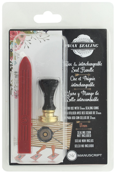 Manuscript Wax Sealing Black Handle 17mm with Wax