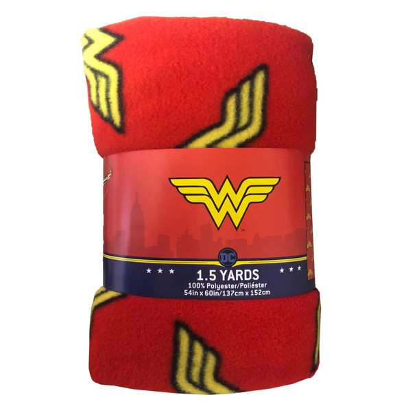 Camelot Fabrics Fleece Precut 54"x 60" Wonder Woman 2pc