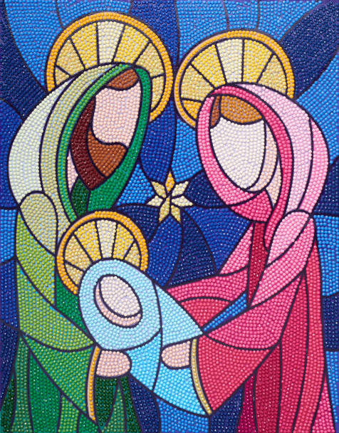 Diamond Art Kit 11"x 14" Intermediate Stained Glass Nativity