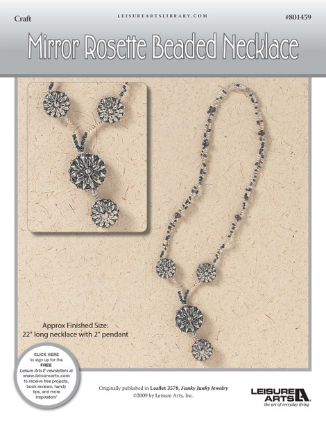 Leisure Arts Funky Junky Jewelry Mirror Rosette Beaded Necklace ePattern