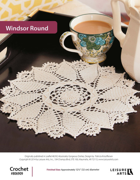 Leisure Arts Absolutely Gorgeous Doilies Windsor Round Crochet ePattern