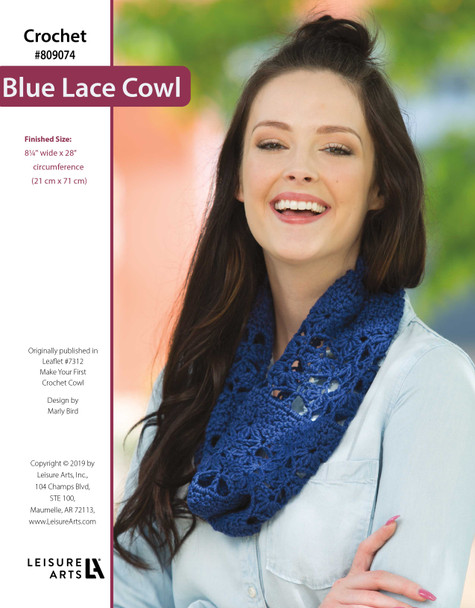 Leisure Arts Make Your First Crochet Cowls Blue Lace ePattern