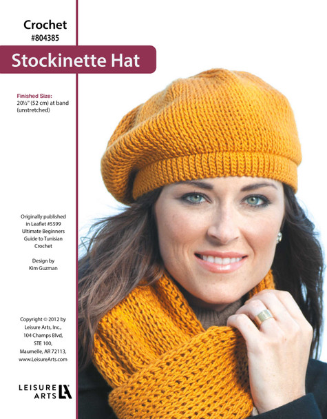 Leisure Arts Ultimate Beginners Guide To Tunisian Crochet Stockinette Hat ePattern