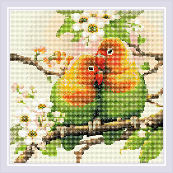 Riolis Diamond Mosaic Kit 11.75"x 11.75" Lovebirds