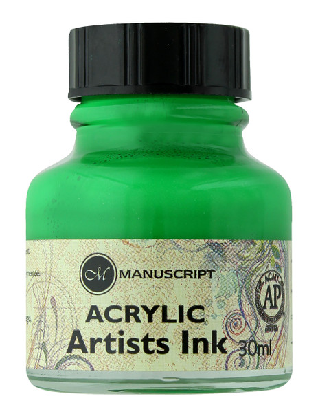 Manuscript Dip Pen Acrylic Artists Ink 30ml Emerald Green