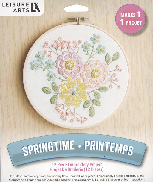 Leisure Arts Kit Embroidery 6" Springtime