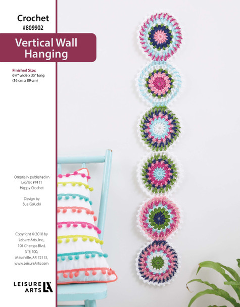 Leisure Arts Happy Crochet Vertical Wall Hanging ePattern