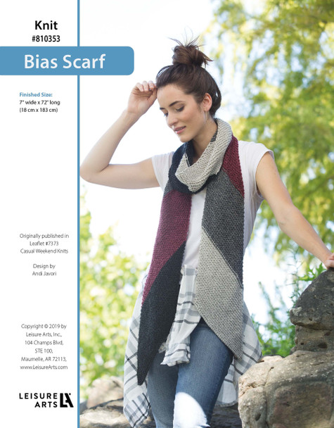 Leisure Arts Casual Weekend Knits Bias Scarf ePattern