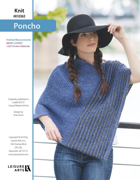 Leisure Arts Casual Weekend Knits Poncho ePattern