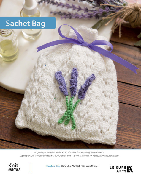 Leisure Arts Stitch A Garden Sachet Bag Knit ePattern