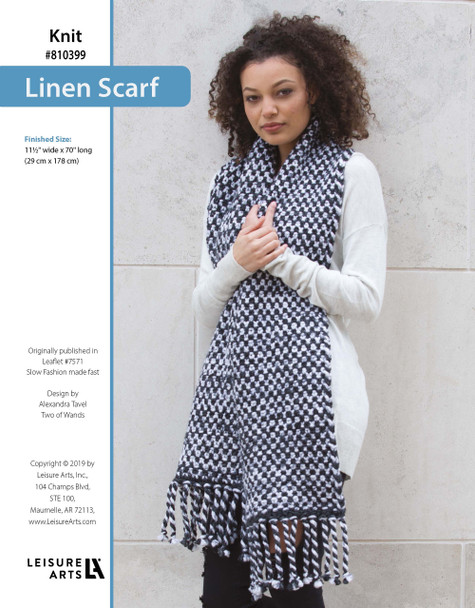 Leisure Arts Slow Fashion Made Fast Linen Scarf Knit ePattern