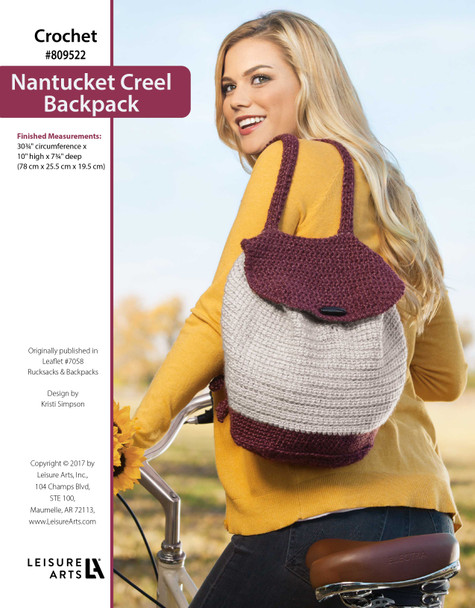 Leisure Arts Rucksacks & Backpacks Crochet Nantucket Creel Backpack ePattern