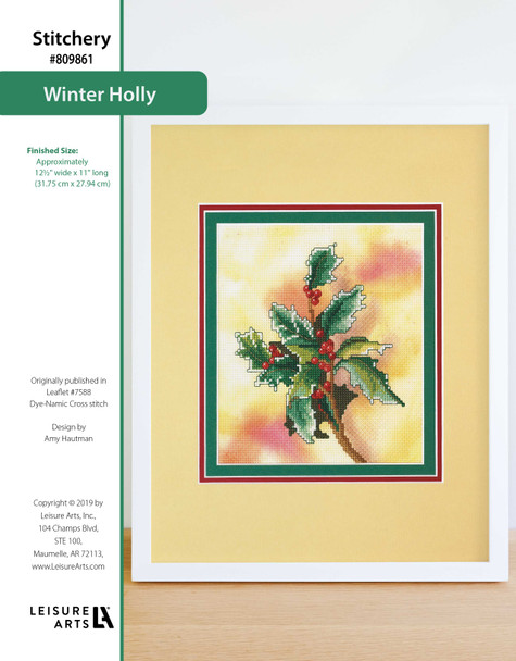 Leisure Arts Dye-Namic Cross Stitch Winter Holly ePattern