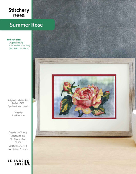 Leisure Arts Dye-Namic Cross Stitch Summer Rose ePattern