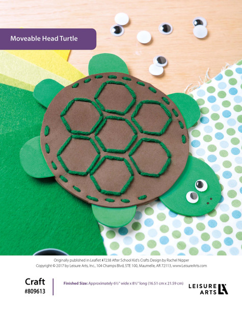 Leisure Arts After-School Kids' Crafts Movable Head Turtle ePattern