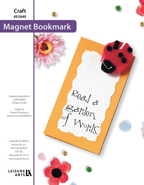 Leisure Arts Pompom Crafts Magnet Bookmark ePattern