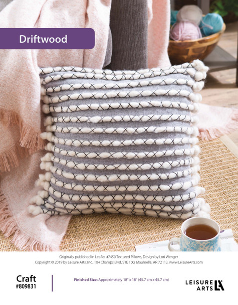 Leisure Arts DIY Textured Pillows Driftwood ePattern