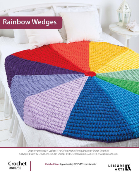 Leisure Arts Crochet Afghan Revival Rainbow Wedges ePattern