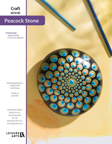 Leisure Arts Dot Painting Peacock Stone ePattern