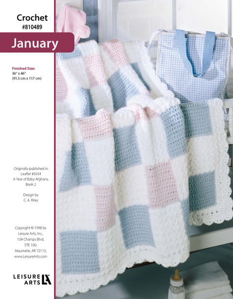 Leisure Arts A Year of Baby Afghans Book 2 January Crochet ePattern