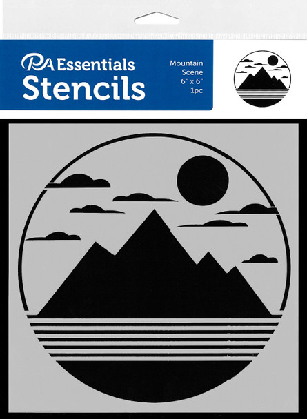 PA Essentials Stencil 6"x 6" Mountain Scene