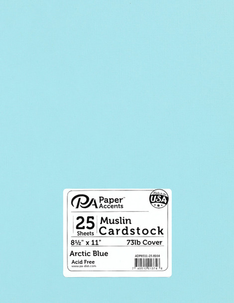Paper Accents Cardstock 8.5"x 11" Muslin 73lb Arctic Blue 25pc