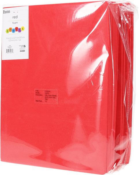 Essentials By Leisure Arts Foam Sheet 9"x 12" 6mm Red 15pc