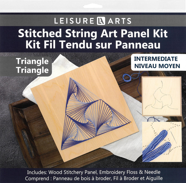 Wood Stitched String Art Kit 9.75x9.75 Triangle