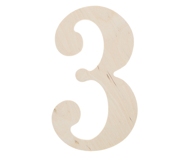 Good Wood By Leisure Arts Letter 9.5" Birch Number 3