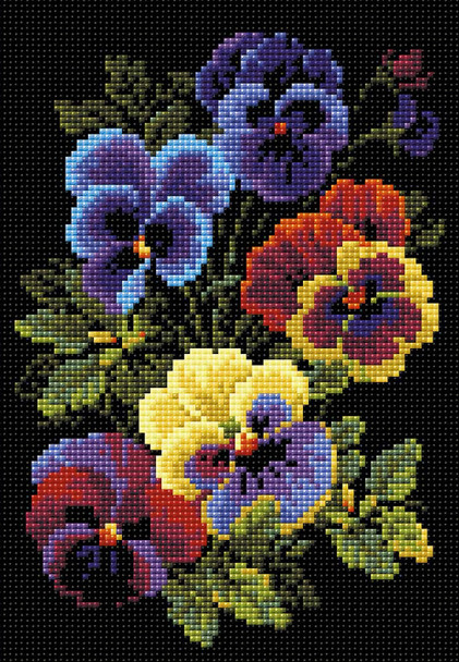 Riolis Diamond Mosaic Kit  8.25"x 11.75" Pansies