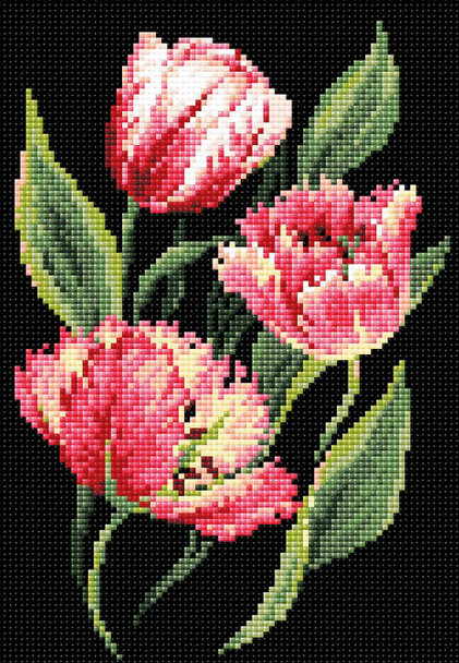 Riolis Diamond Mosaic Kit 8.25"x 11.75" Early Tulips