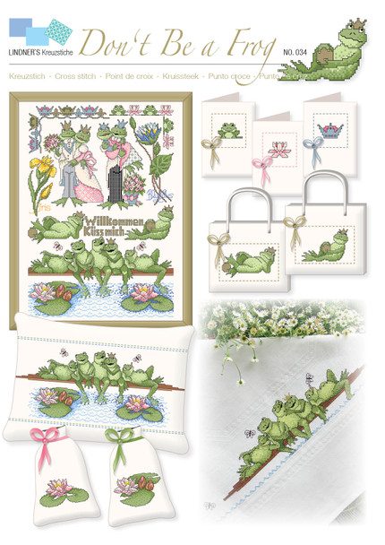 Lindner's Cross Stitch Chart Don't Be A Frog ePattern