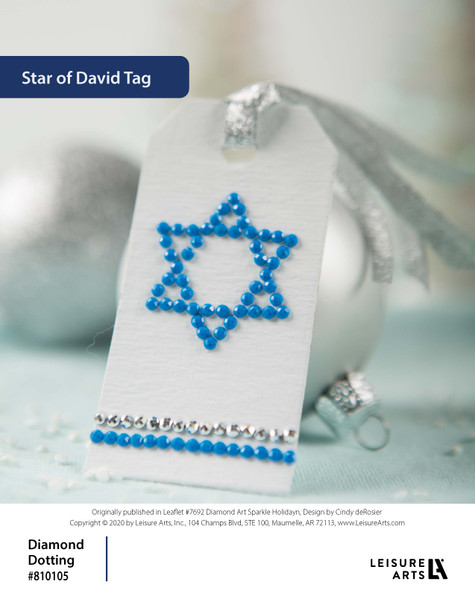 Diamond Art By Leisure Arts Sparkle Holiday Star Of David Tag ePattern