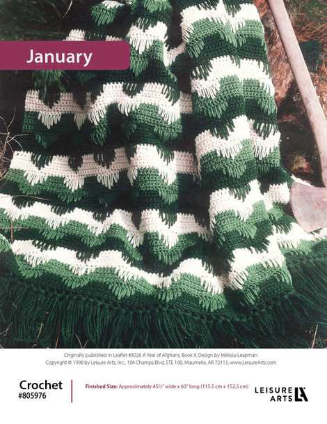 Leisure Arts A Year of Afghans Book 9 January Crochet ePattern