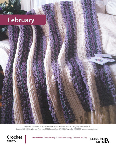 Leisure Arts A Year of Afghans Book 9 February Crochet ePattern
