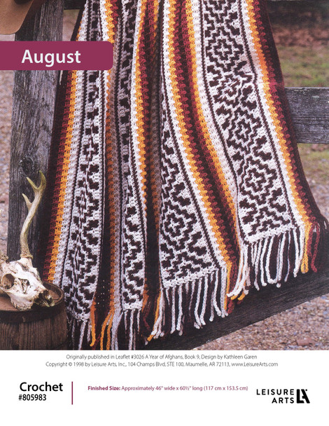 Leisure Arts A Year of Afghans Book 9 August Crochet ePattern