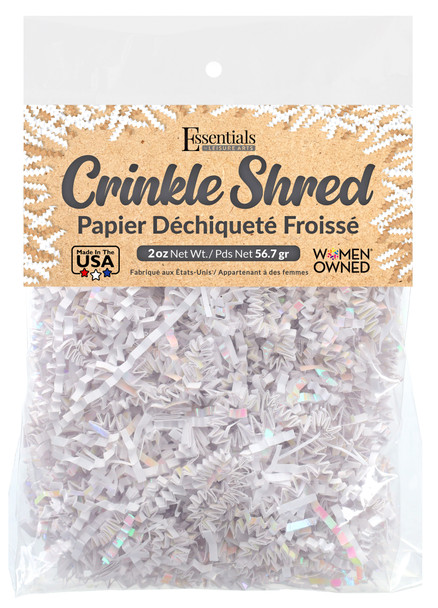 Essentials By Leisure Arts Crinkle Shred 2oz Iridescent White Bag